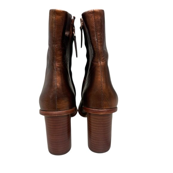 Pour La Victoire Iris in metallic copper leather women's ankle booties size 6 - Picture 5 of 12